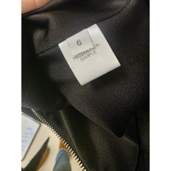 Alex Perry Black/White Midi Sheath Cocktail Dress Exposed Back Zipper Size 2 - Picture 7 of 7